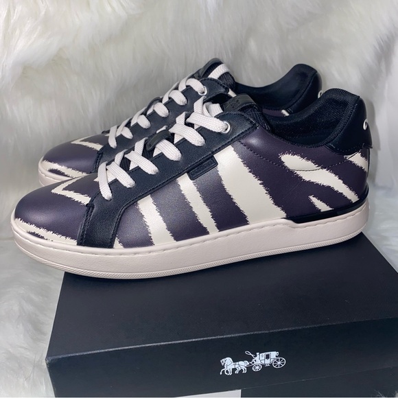 Coach size 9 woman sneakers Zebra print New in box - Picture 2 of 10